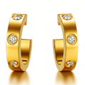 Earrings, 18K Gold Plated Steel